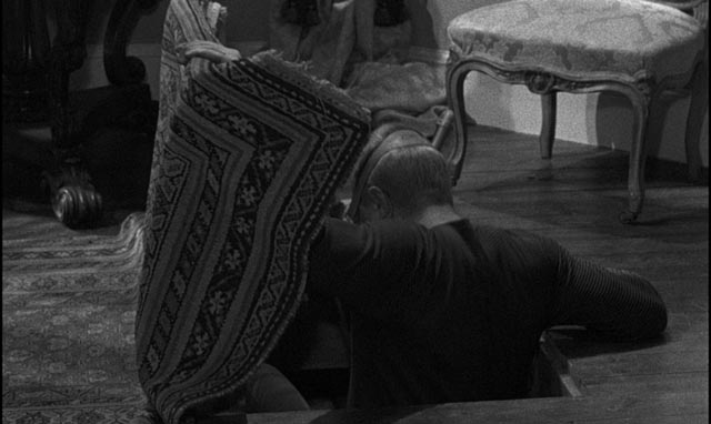 Paul Decker (Peter van Eyck) devises a seemingly perfect locked-room murder in Guy Green's The Snorkel (1958)