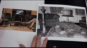 Laura's images uncannily resemble recent crime scene photos in Irvin Kershner's Eyes of Laura Mars (1978)