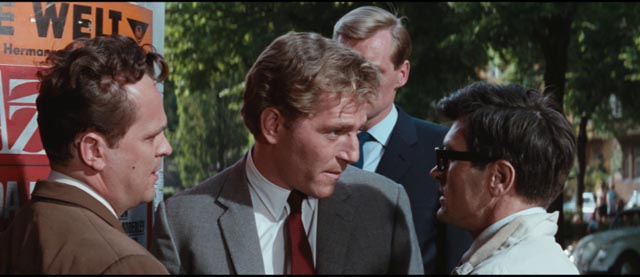Quiller (George Segal) makes himself very visible in order to draw out the Neo-Nazis in Michael Anderson's The Quiller Memorandum (1966)
