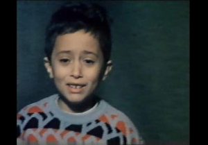 A young traumatized boy in Abbas Kiarostami's documentary Homework (1989)