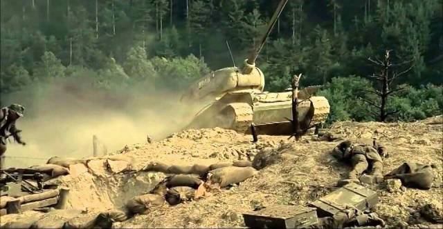 Russian tanks overrun German positions in Sam Peckinpah's Cross of Iron (1977)