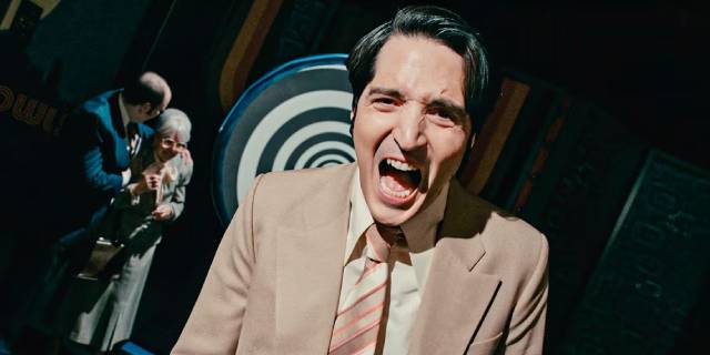 Talk show host Jack Delroy (David Dastmalchian)'s quest for ratings goes off the rails in Cameron & Colin Cairnes' Late Night with the Devil (2023)