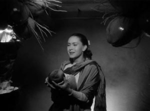 Rosa (Margarita Ceballos) faces a terrible choice between her pimp and her baby in Emilio Fernández’s Victimas del pecado (Victims of Sin, 1951)