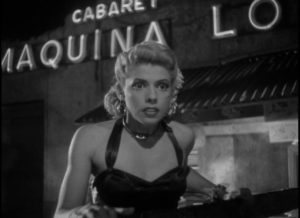 Violeta (Ninón Sevilla) realizes that her life has changed irrevocably in a single moment in Emilio Fernández’s Victimas del pecado (Victims of Sin, 1951)