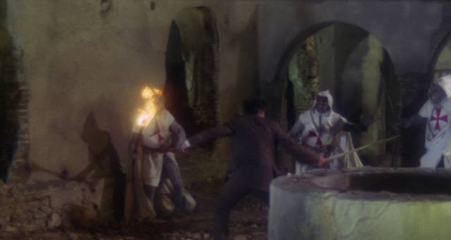 Ghostly Knights Templar rise to kill those who disturb their resting place in John Gilling's Cross of the Devil (1975)