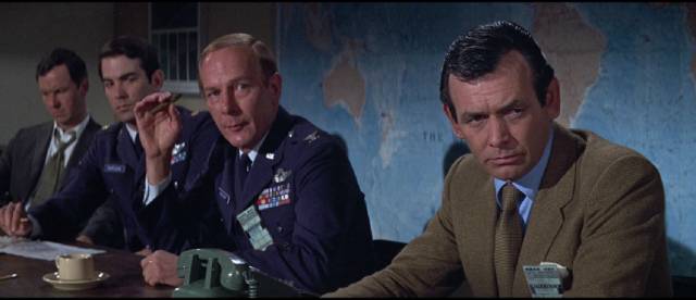 Astronaut Ted Dougherty (David Janssen) proposes a quixotic rescue mission in John Sturges' Marooned (1970)