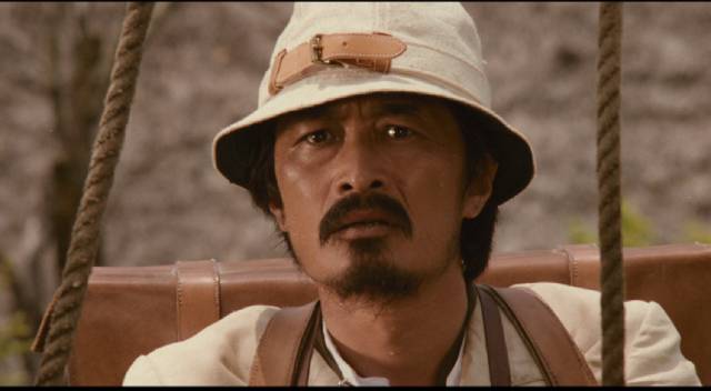 Botanist Yamazawa (Tsutomu Yamazaki) arrives in a remote region suffering from drought in Masahiro Shinoda's Demon Pond (1979)