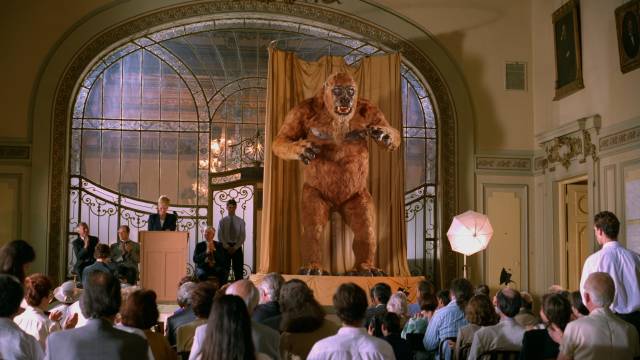 A Yeti stuffed and mounted in a museum in David Allen's The Primevals (2023)