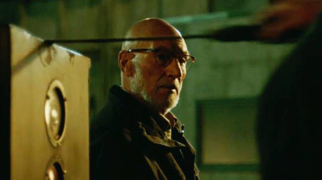 Patrick Stewart plays an atypically sinister role as the leader of neo-Nazis in Jeremy Saulnier's Green Room (2015)