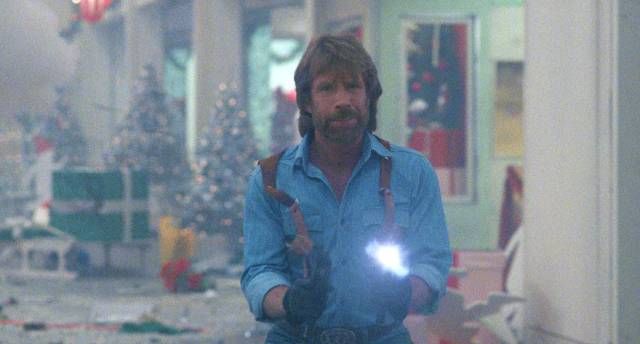 To save America Chuck Norris has to destroy a shopping mall at Christmas in Joseph Zito's Invasion U.S.A. (1985)