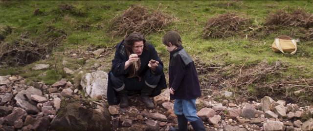 Richard (Matt Smith) introduces Owen (Arthur Shaw) to fossils in a local stream in Daniel Kokotajlo’s Starve Acre (2023)