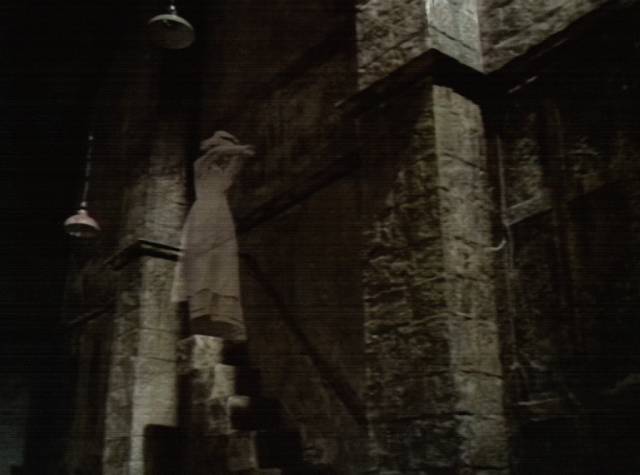 The spectral maid repeats her final moment of terror and death in Peter Sasdy's The Stone Tape (1972)