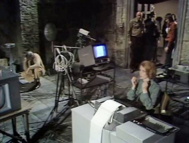 The research team attempt to unlock the recordings in the ancient stone in Peter Sasdy's The Stone Tape (1972)