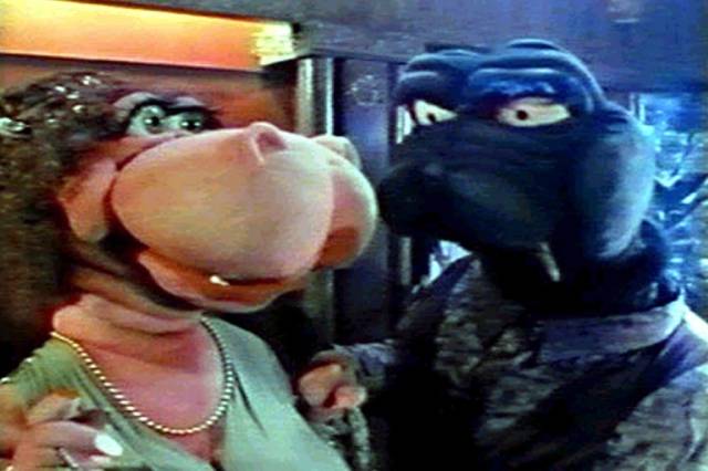 Heidi the Hippo doesn't realize her love for Bletch is one-sided in Peter Jackson's Meet the Feebles (1989)