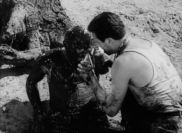 Mario (Yves Montand) begins to feel guilt for the injury he caused in Henri-Georges Clouzot’s The Wages of Fear (1953)